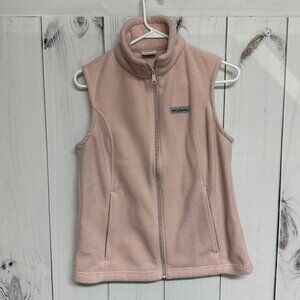 Columbia Benton Springs Vest Women’s Medium Blush Pink Fleece‎ EUC